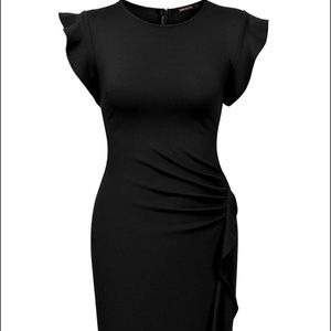 Retro Ruffles Slim Pencil Dress
